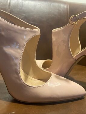 Steven By Steve Madden Blush Patent Cutout Ankle-Strap Heels
